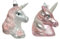 Weihnachtskugel Einhorn, 10,5 cm, 1 Stück farblich Sortiert - Christbaum-Hänger, rosa - 2er Set beide Varinaten