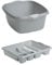 Large Dish Drainer and Rectangular Washing Up Bowl Plastic Home/Office/Kitchen Silver/Grey - Set of 2