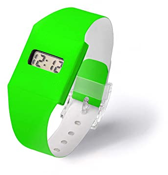 I LIKE PAPER - Green/NEON - Pappwatch/Watch/Digitale Armbanduhr ausTyvek® - reissfest - wasserabweisend - Digitale Anzeige für Uhrzeit und Datum