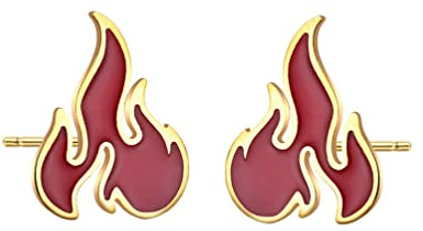 Ohrringe Edelstahl, Ohrring Mann Glanz Silber Hip Hop Fackel Flamme Geburtstagsgeschenk Ohrstecker