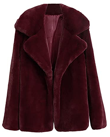 HHMY Teddyfell Jacke Damen Langarm, Kunstfell Jacken Elegante Fellmantel Einfarbig Flauschige Cardigan Herbst-Winter-üBergangsjacke Warm Pelzmantel/Flauschjacke/Pelzjacke/Faux Fur Jacke