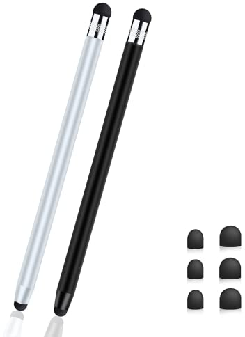 Penne per Tablet, Universale per Touch screen Capacitivo 2 in 1 Stilo, per Tutti Gli Smartphone/Tablet Samsung i-Phone i-Pad con 8 Punte di Ricambio