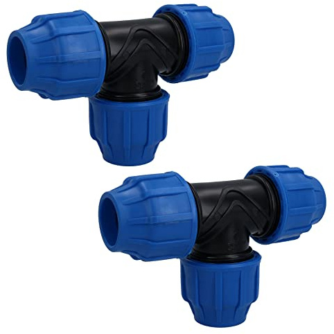 25 x 20 x 25mm MDPE Tee T-Piece Water Pipe Fitting Coupling Connector 2pk