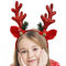 BAOK Serre-tête de renne de Noël – Serre-tête fantaisie en bois de renne avec oreilles | Oreilles en peluche et cloches – Décoration de Noël pour enfants, femmes et filles