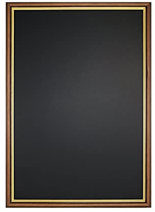 Kreidetafel Antik mit Barockrahmen in braun mit Goldsträhne, 42x30 cm