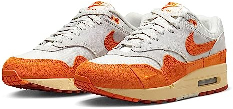 NIKE AIR MAX 1 Womens Fashion Trainers in Light Bone Orange - 5.5 UK