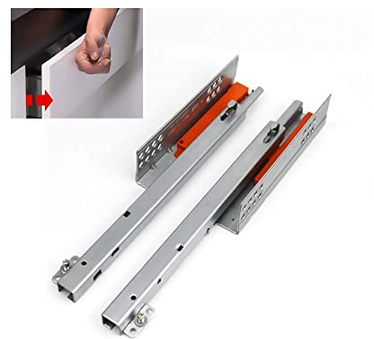 Hidden Slide Schubladenführungen - Zugstufe Drücken Zum Öffnen Unterbau-Schubladenführungen 400mm 450mm 500mm 2-fach Halbe Verlängerung Kugelgelagerte Schubladen Roll