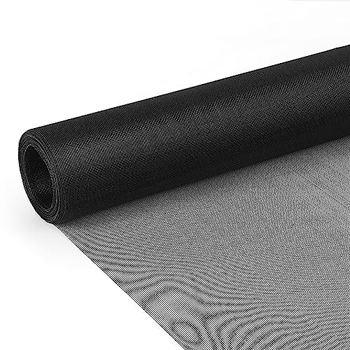 Timizi Malla Mosquitera para Ventanas 1.2x2.5m, Tela Mosquitera por Metros Mosquiteras Enrollables para Puertas, para Ventanas con Marco. - Negro