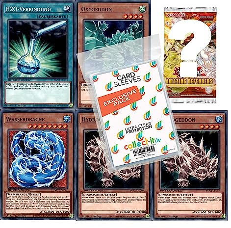 Yugioh - Wasserdrache Karten-Bundle + 1 zufälliges Booster + 40 Exklusive Collect-it.de Hüllen