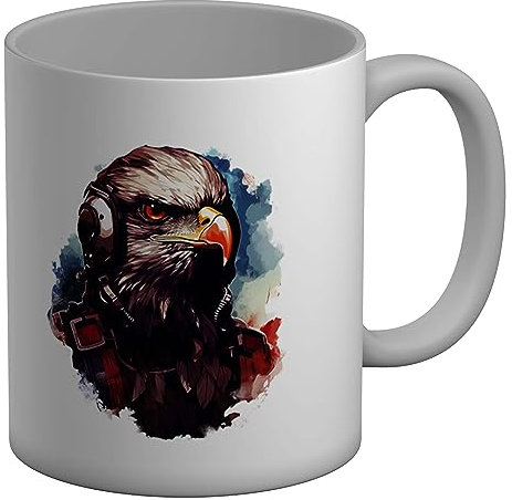 Shopagift Eagle Pilot Mug Airplanes Aeroplane Flight Wing White 11oz Large Gift Ceramic Cup