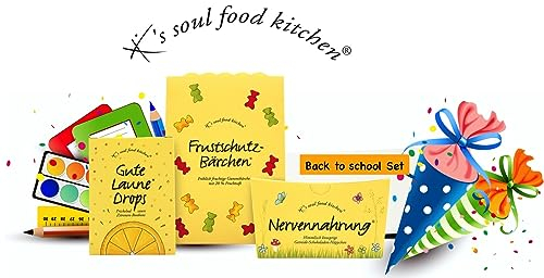 Nervennahrung Geschenk Set zur Einschulung | Frustschutz Bärchen, Gute Laune Drops & Nervennahrung im Vorteilsset | Schultüten Füllung Süßigkeiten | Nervenfutter Antistress Schokolade