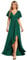 Ever-Pretty Robe de Soirée Femme Longue Col V Manches Courtes Fendue Asymétrique A Line Chic Vert Foncé 42
