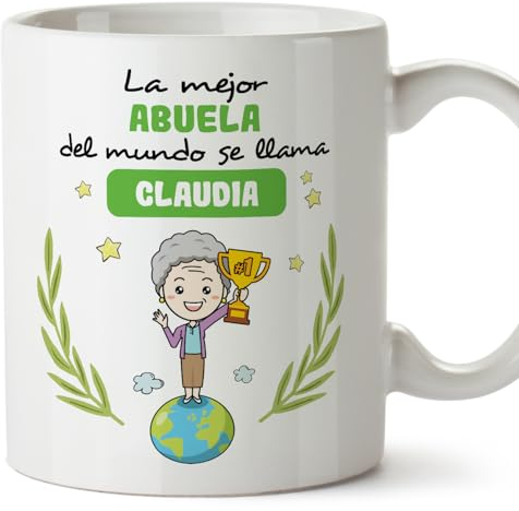 MUGFFINS Tazas Personalizadas para ABUELA - En Español - Eres Mejor del Mundo - 11 oz / 330 ml - Regalo personalizable original y divertido
