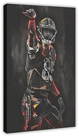 WeBert George Kittle Leinwandposter Schlafzimmer Dekor Sport Landschaft Büro Zimmer Dekor Geschenk Rahmenstil 60 x 90 cm