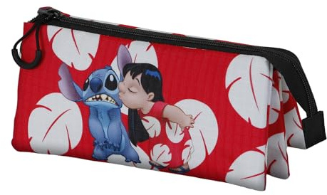 Disney Unisex Kinder 06359 Dreifach Federmäppchen Kiss, Rot, Einheitsgröße