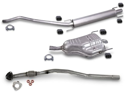BESTPRICE ATP Auspuff Schalldämpfer Set 1x Mittelschalldämpfer, 1x | Kompatibel mit: OPEL ASTRA H Caravan