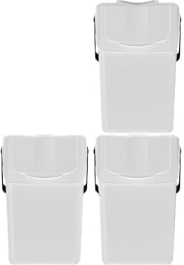 Keden Set of 3 Sortibox Wheelie Bins for Recycling, White, 75 L