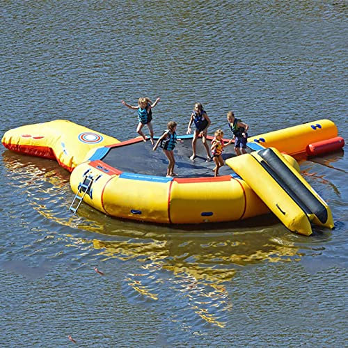 Trampoline de lac, Trampoline Gonflable d'eau de Loisirs, Plate-Forme de Natation à Rebond Portable pour Lacs, piscines, Mers calmes Stabilize
