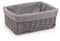 Woodluv Woven Wicker Storage Baskets - Grey, Medium