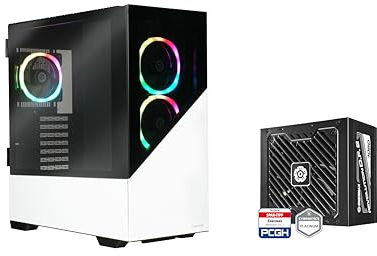 Enermax EnermaxK8 ARGB Midi Tower Case PC Gaming Snow White & Revolution D.F. 2 1050W Gold Alimentatore Bundle; K8WW-1050W