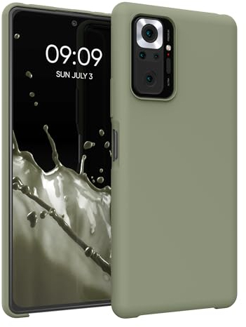 kwmobile Hülle kompatibel mit Xiaomi Redmi Note 10 Pro Hülle - Silikon Handy Case - Handyhülle weiche Oberfläche - kabelloses Laden - Graugrün