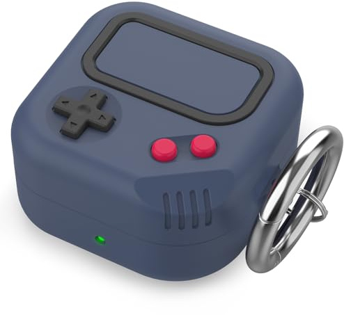 TRONWIN Galaxy Buds 2 Pro Hülle, Retro-Spiel-Design Hülle für Samsung Galaxy Buds 2 Pro/Live/Fe, Silikon case für Männer/Frauen(Mitternachtsblau)