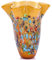 Vase soufflé à la main pour fleurs, vase en verre jaune à motif géométrique pour décoration d'intérieur, vases en verre coloré bohème pour table de dîner moderne, centres de table, bureau, comptoir