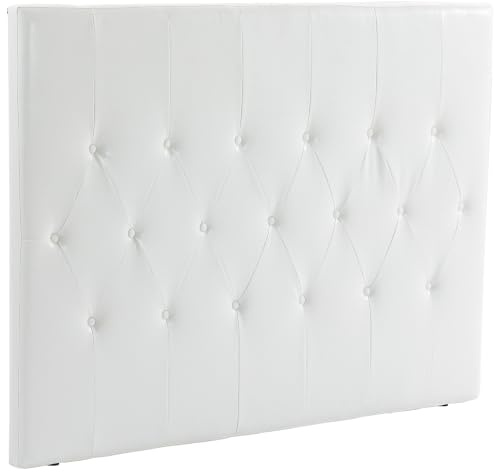 HOMCOM Testiera Letto Matrimoniale Imbottita in MDF 160x7x120 cm Bianco