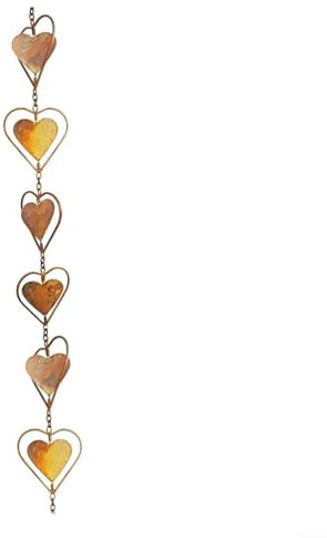 HEIBTENY Rain Chain, Rain Chain for Gutters, Regenablaufkette,Dachrinnenkette Regenablauf Regen Fallrohr Regenrinne Kette Regenwasserkette, Regenwasser-Umlenker, Regenketten für Fallrohre(love)