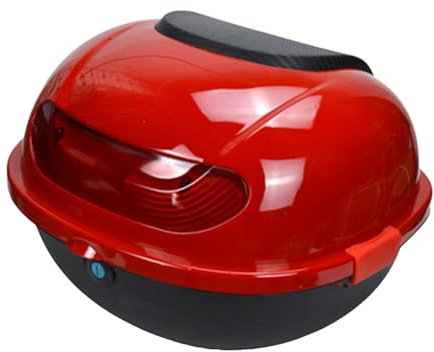 Yctze Motorcycle Rear Trunk ABS Material Top Box with Ample Storage Space Structure Easy Installation for Electric Bike Trunk Scooter Universal Mounting Hardware (Wine Red)