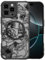 XIZYO Magnetic Case for iPhone 16 Pro 6.3 Inch Compatible with MagSafe, Frosted Translucent Rose Floral Flower Pattern Shockproof Cover, Soft TPU Bumper Protective Phone Case, Black