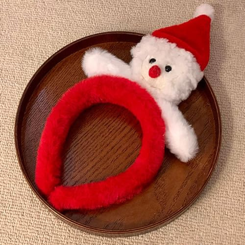 AIUPUOC Serre-tête de Père Noël pour femme - Joli bandeau pelucheux - Accessoires de cheveux de Noël (Père Noël, taille L)