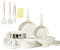 BECIGAR Set di pentole in ceramica antiaderente, 21 pezzi, con manico staccabile, padelle e pentole, set da cucina per camper, set di pentole con manici rimovibili, adatto al forno, pronto per