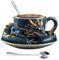 KIEYIQE Taza de café en forma de dragón, taza de café con estatua de dragón de personalización, tazas de café góticas creativas en forma de dragón, taza de café con figura de dragón de cerámica (G)