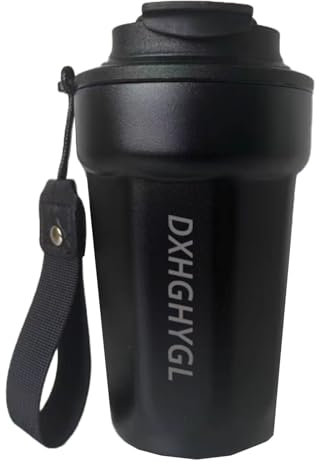 DXHGHYGL Termos Caffè,450ML 16oz Bicchiere Termico con Coperchio Cordino Portatile per Auto Ufficio Viaggio e Campeggio