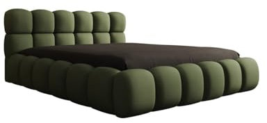 Luxusbetten24 Designer Polsterbett Boston Stoff 140x200 mit Stauraum | Bezug: Stoff | Farbe: Grün
