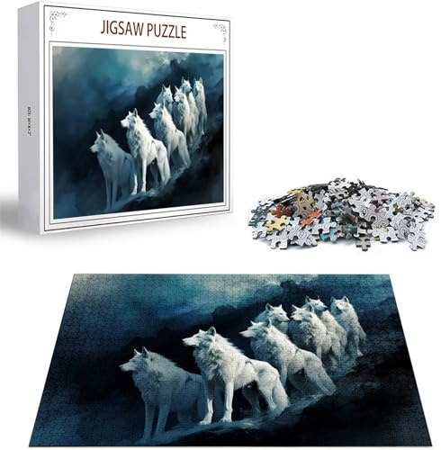 Jigsaw Puzzles for Adults 3000 Piece Jigsaw Puzzles for Adults. Puzzle Games Animal Wooden Puzzle Wolf Jigsaws Game Difficult Challenge Premium Sustainable Jigsaws, Home Decor 48.03 x 31.89 inch D-101