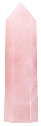 Hsrag Rose Quartz Hexagonal Crystal Wand - K5 Grade, 9-10cm Polished Point for Healing & Meditation
