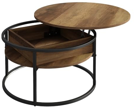 Vicco Couchtisch Marlo, Holz, 77 x 77 cm | mit klappbarer Tischplatte zur flexiblen Nutzung im Wohnbereich
