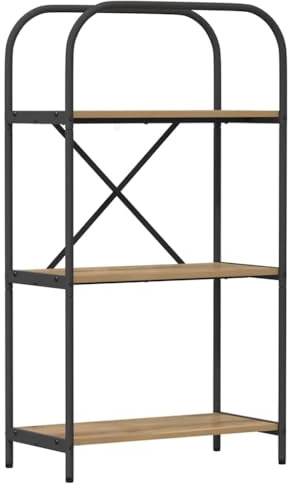 vidaXL Modern Freestanding Shelf with Shelves for Living Room, Wooden Bookcase, Rectangular Container, Decoration, Book Organizer, Home Library