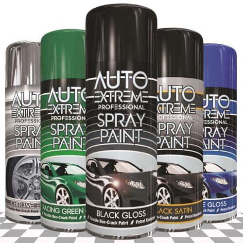 AX Pro Spray Paint 400ml – High Performance Gloss & Satin Finish Paint for Metal, Wood & Plastic – Quick Dry, Petrol Resistant, Crack Resistant – Automotive, Home & DIY Projects (BLACK - 1921)