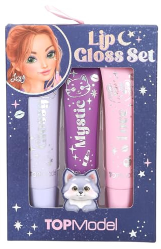 Depesche 13813 TOPModel - Lip Gloss Set Beauty and Me 3 Shiny Lip Glosses in Pink and Pink Tones with Different Fruity Fragrances