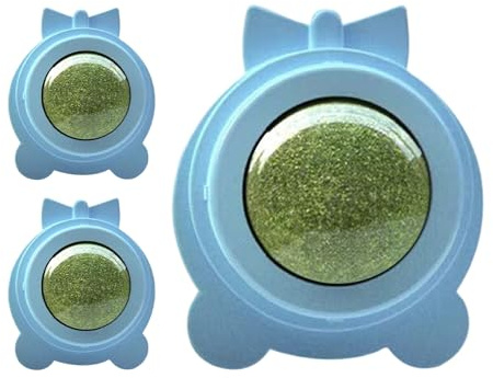 FmtwPhn Silvervine - Pelota de hierba gatera para gatos en la pared, varias bolas de lamer de pared para gatos con hierba gatera, rascador facial para morder interactivo, juego contra el aburrimiento
