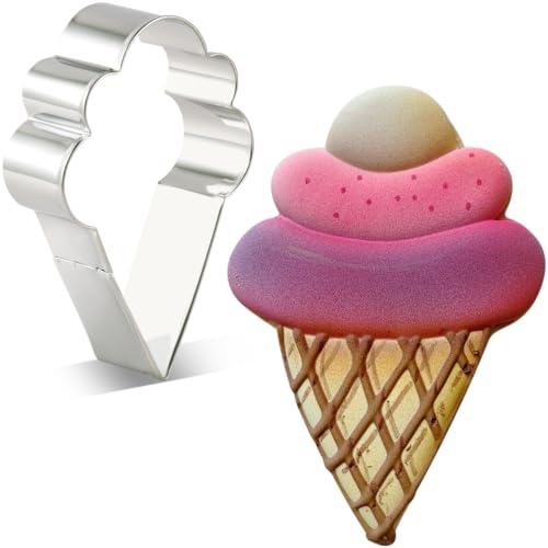 CHUNZAI Ice Cream Cone Cookie Cutter (3-Scoop Ice Cream Cone)