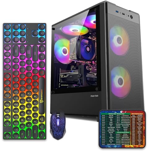 abytespark Prebuilt Gaming PC Desktop,Core i5 Business Home Tower Computer | RX560 4G Graphics Card, 16GB RAM and 512GB SSD, WiFi, Win11 Home, Suitable for Study,Transaction,Entertainment,Gaming.