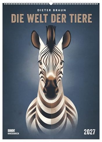 Die Welt der Tiere 2027: Wandkalender 50 x 70 cm mit einzigartigen Tier-Illustrationen und Spiralbindung