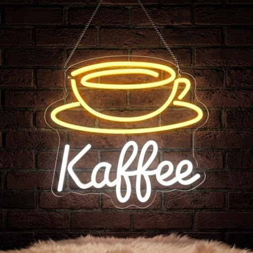 Rayong LED Neon Schild Kaffee Leuchtreklame LED Schild Neonlicht für Café Wanddeko Leuchtschild