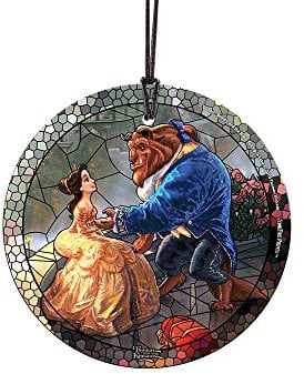 Disney – Die Schöne und das Biest – 8,9 cm Starfire Prints Hängender Glasdruck Zubehör – Lichteinfangendes Accessoire – ideal zum Verschenken und Sammeln