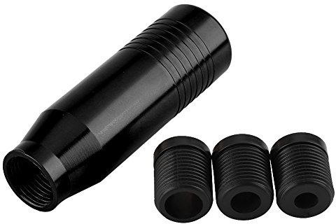 Qiilu Schaltknauf, Schalthebel, Aluminiumlegierung, Kurbel, Universal, für Auto (schwarz)