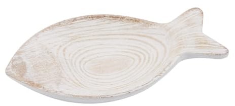 ZauberDeko Deko Schale Fisch Holz Weiß Kommunion Maritim Garten Küche 23cm